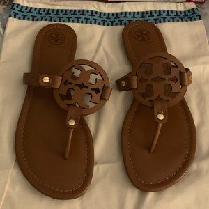 Tory Burch Miller Leather Sandals Size 9 in Vintage Vachetta Style 50008694